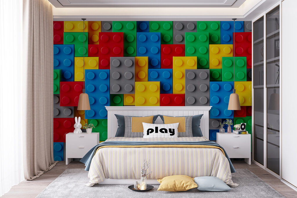 Groep kleurrijke bouwstenen — interieur 2