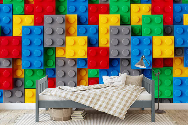Groep kleurrijke bouwstenen — interieur 1