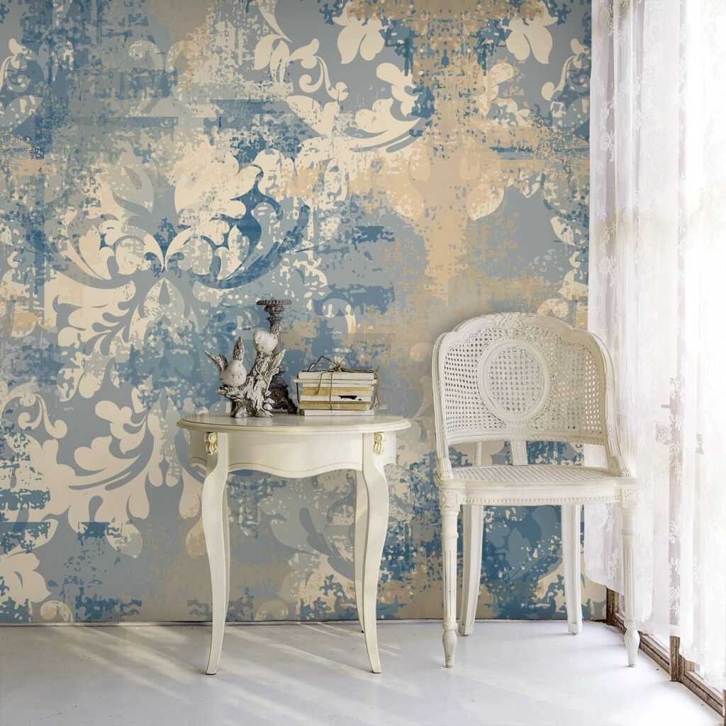 Elegant ontwerp met vintage bloemenpatroon in een interieur