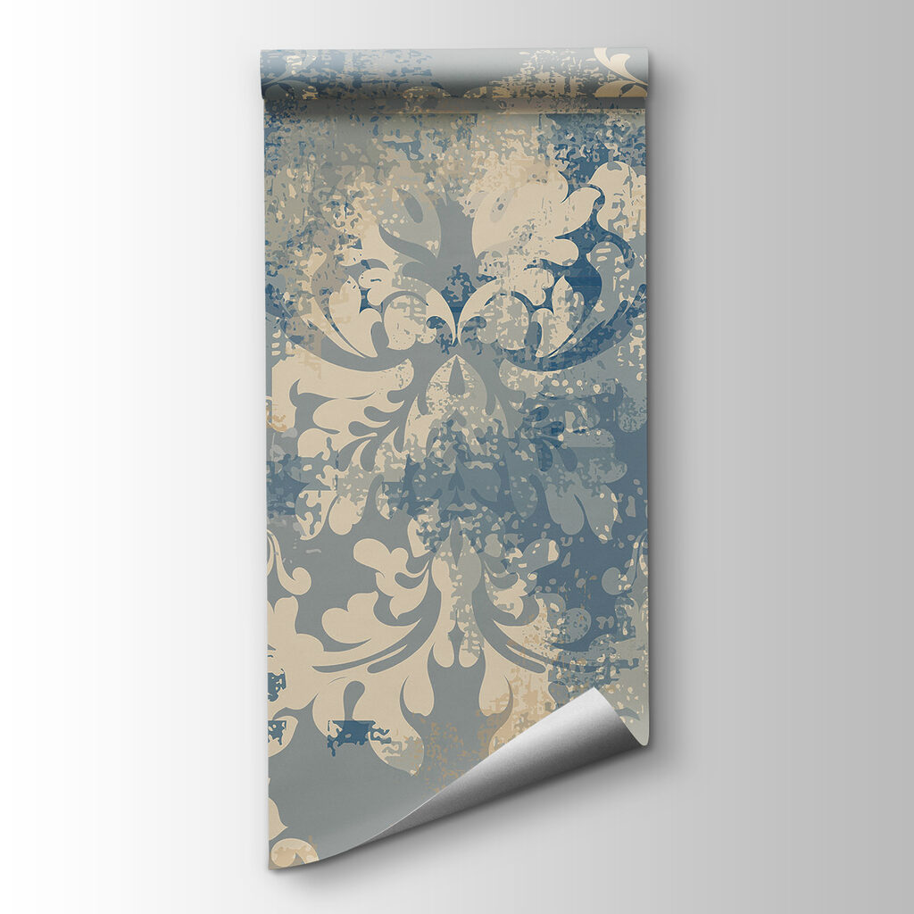Verweerde ornamenten op blauwgrijs — productweergave
