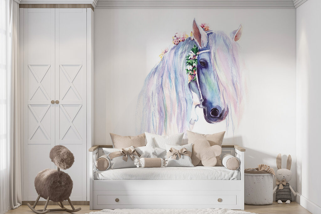 Paardenhoofd met bloemversiering — interieur 2
