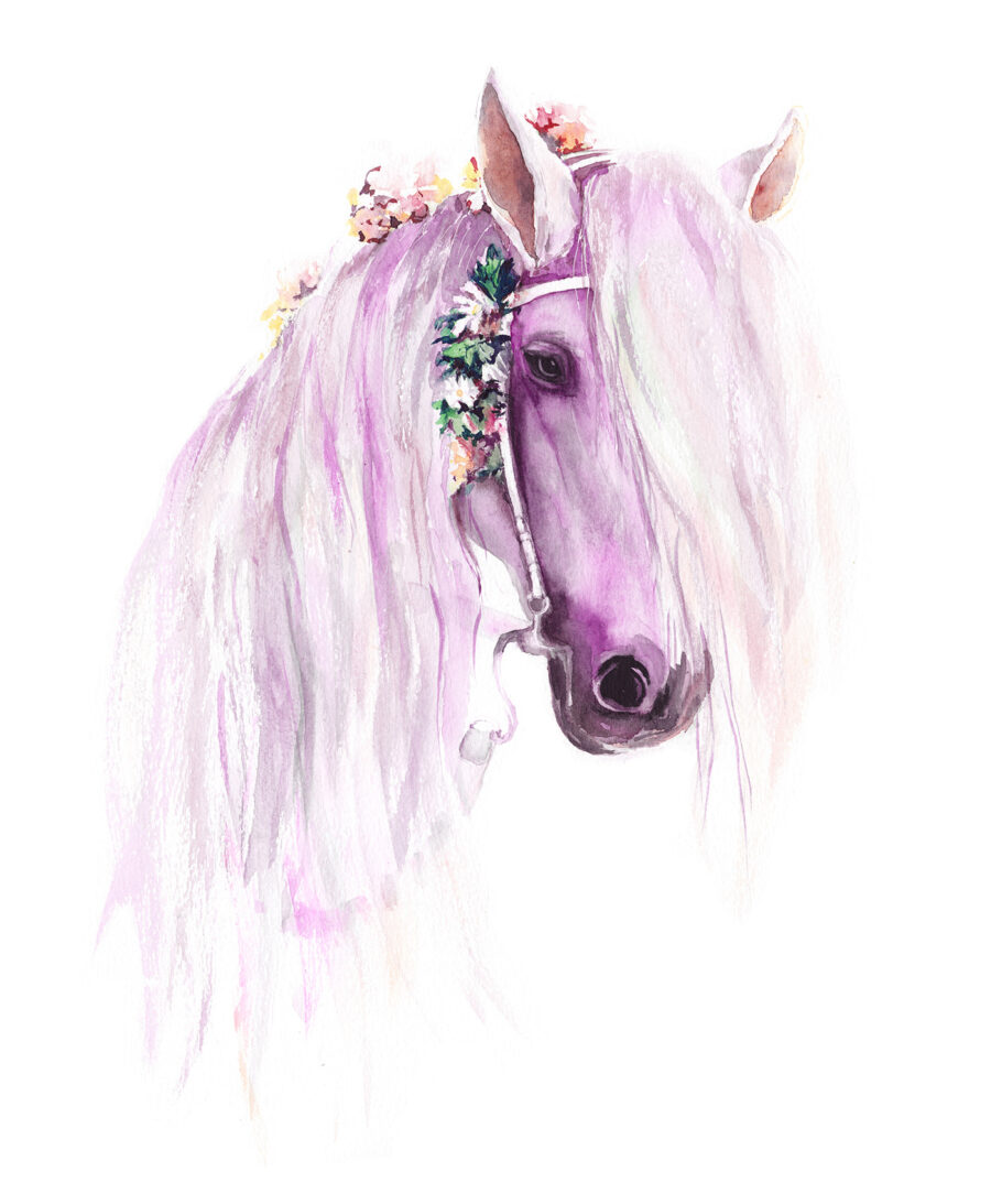 Een paard in lila — volledig ontwerp