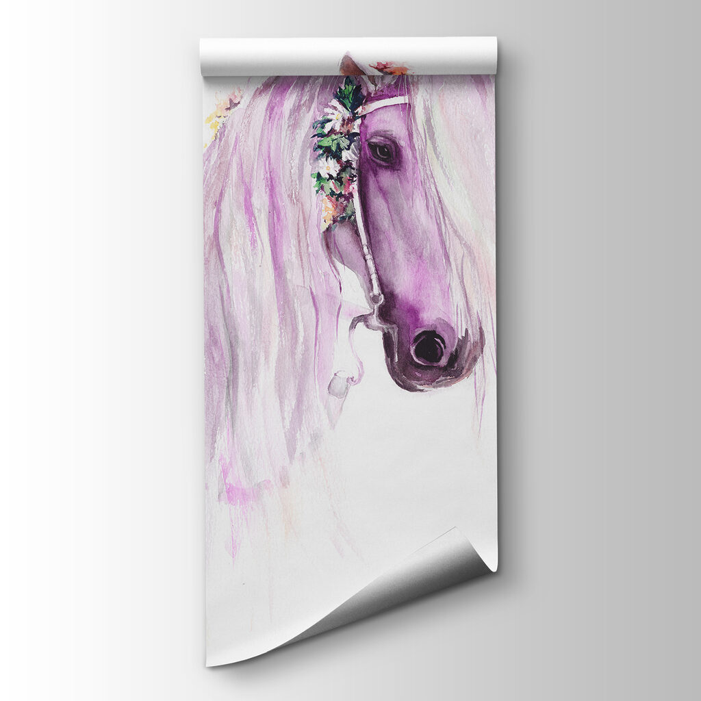 Een paard in lila — productweergave