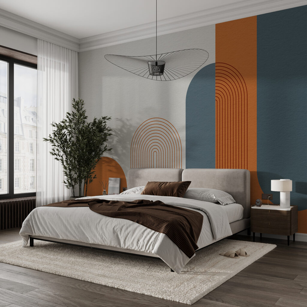 Kleurrijke kunst met lijnen — interieur 2