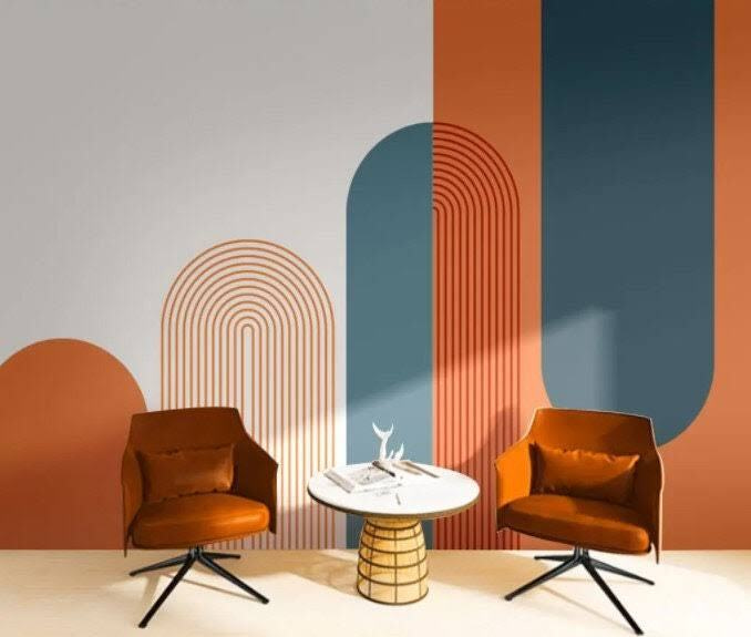 Kleurrijke kunst met lijnen — interieur 1