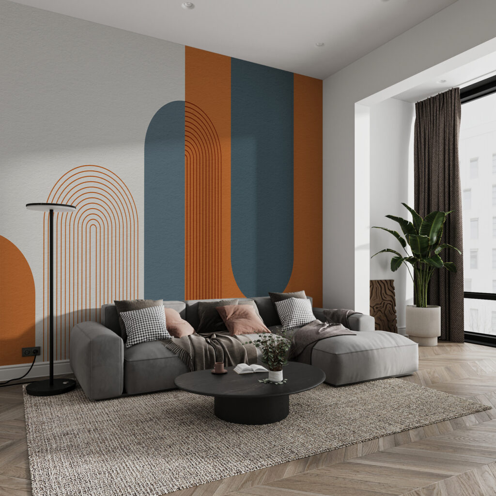 Kleurrijke kunst met lijnen — interieur 3