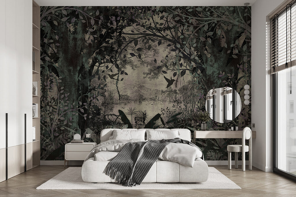 Bos in grijsgroene lijnvoering — interieur 2