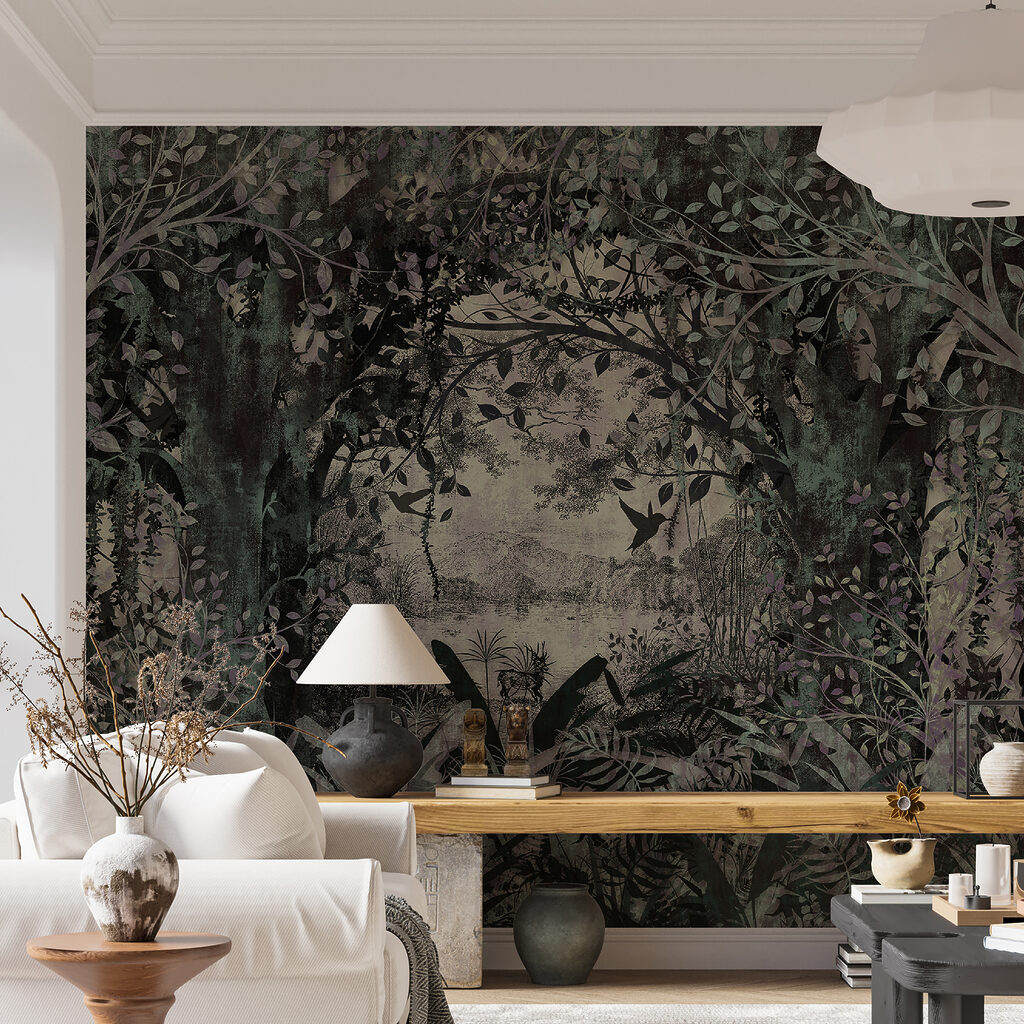 Bos in grijsgroene lijnvoering — interieur 3