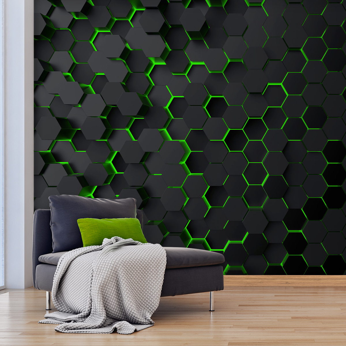 Licht in zeshoeken — interieur 1