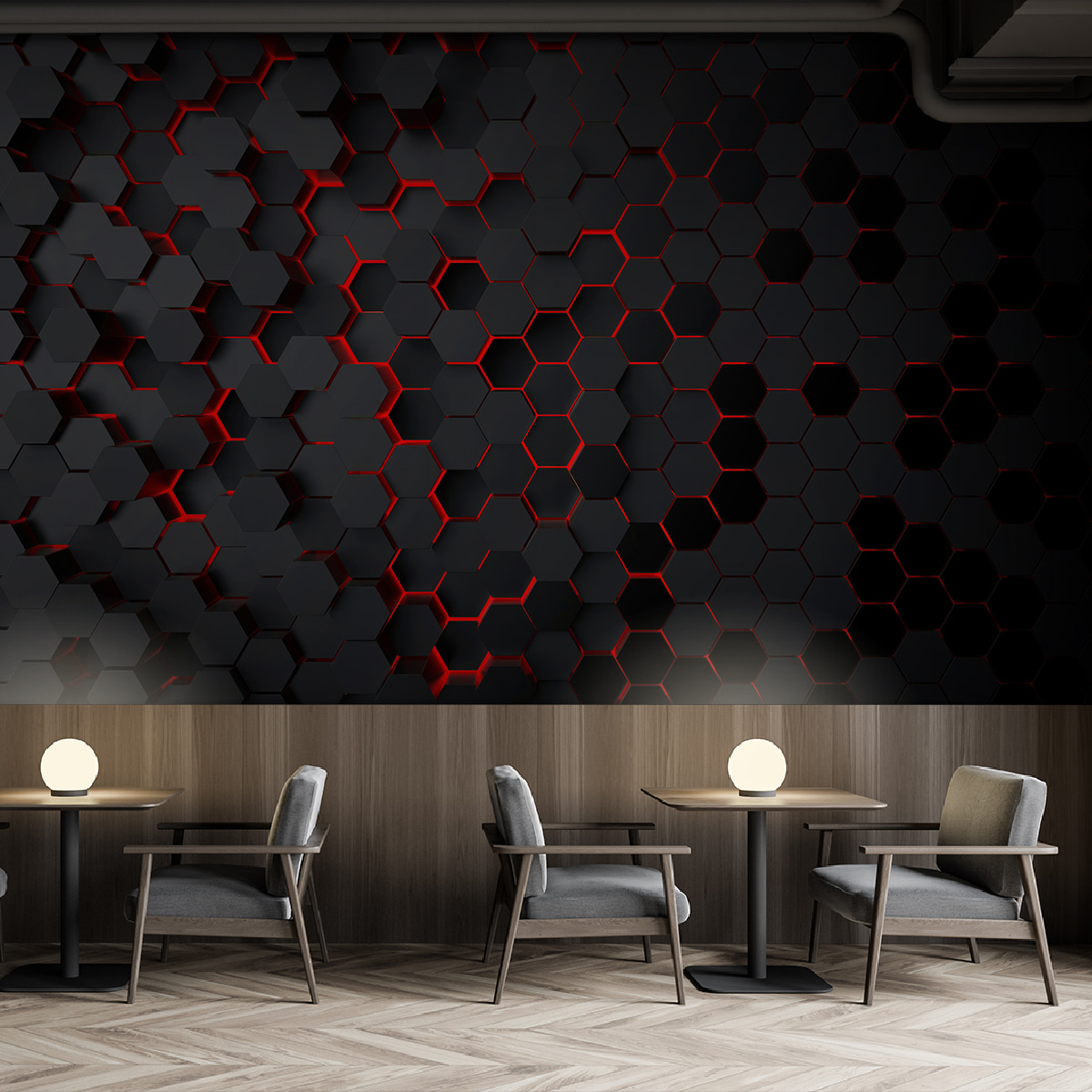 Licht in zeshoeken — interieur 1