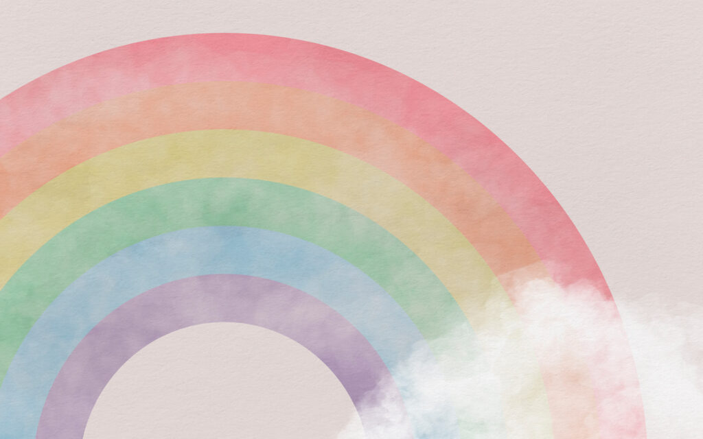 Regenboog in zachte aquarel — volledig ontwerp