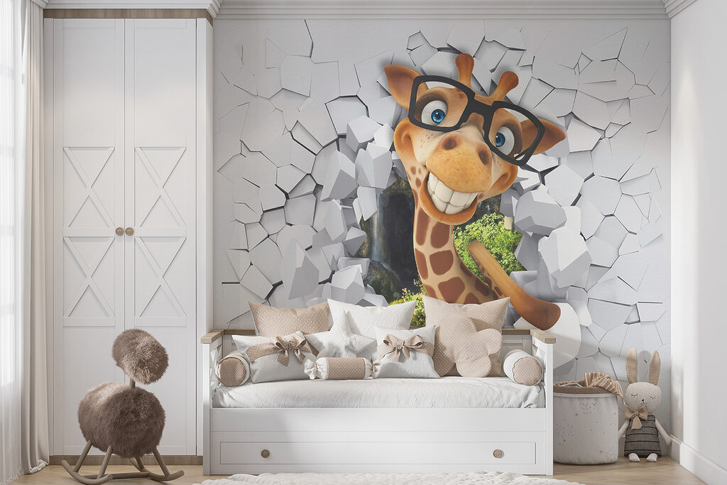 Giraf met bril, muurdoorgang — interieur 2