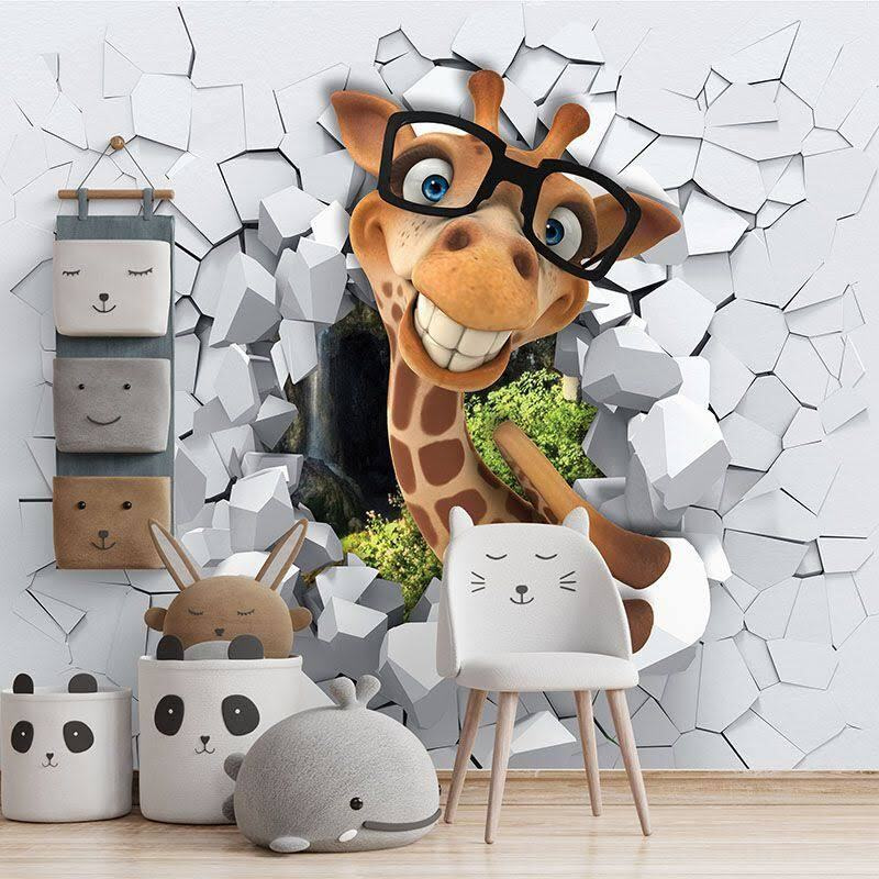 Giraf met bril, muurdoorgang — interieur 1