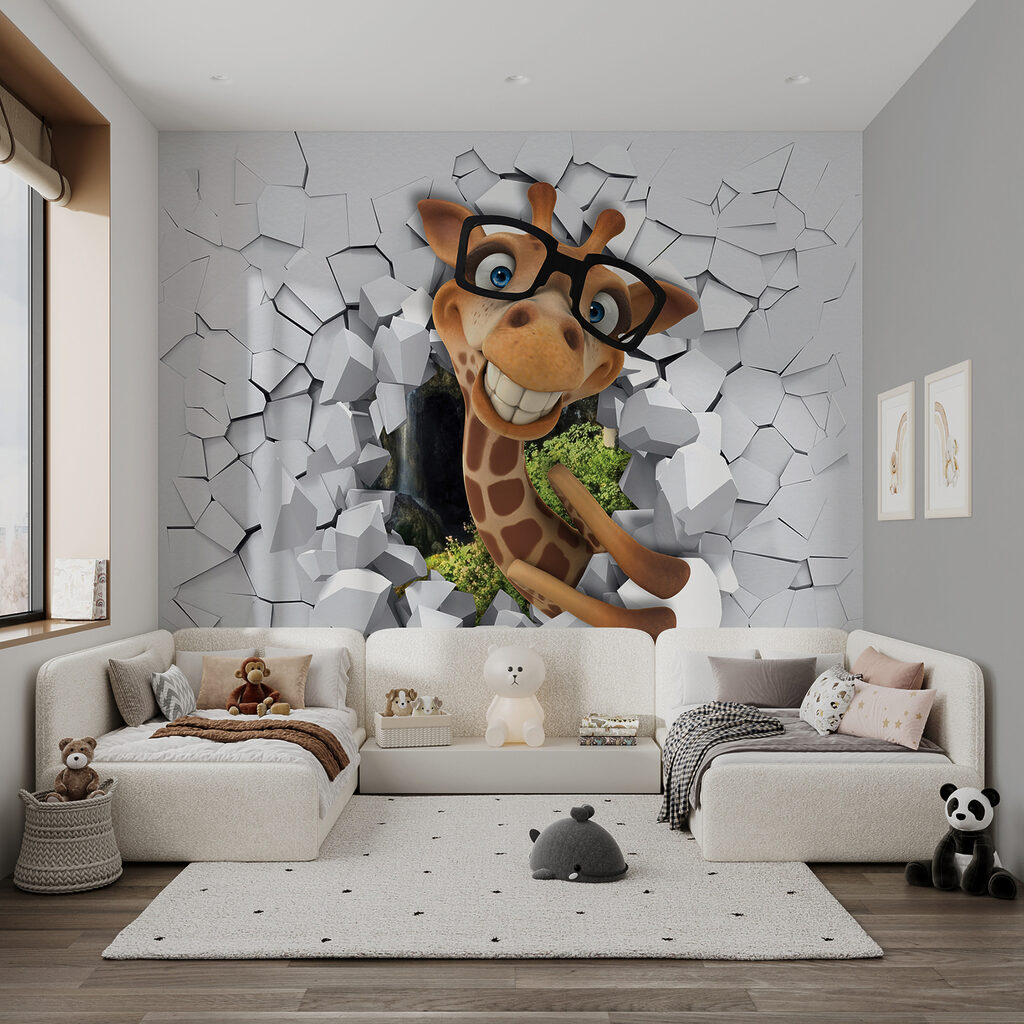 Giraf met bril, muurdoorgang — interieur 3