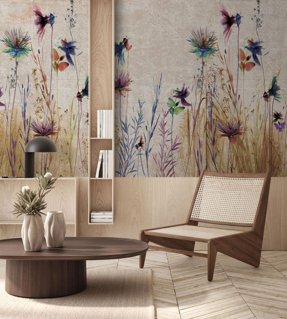 Kleurrijke bloemen in een sereen landschap — interieur 2