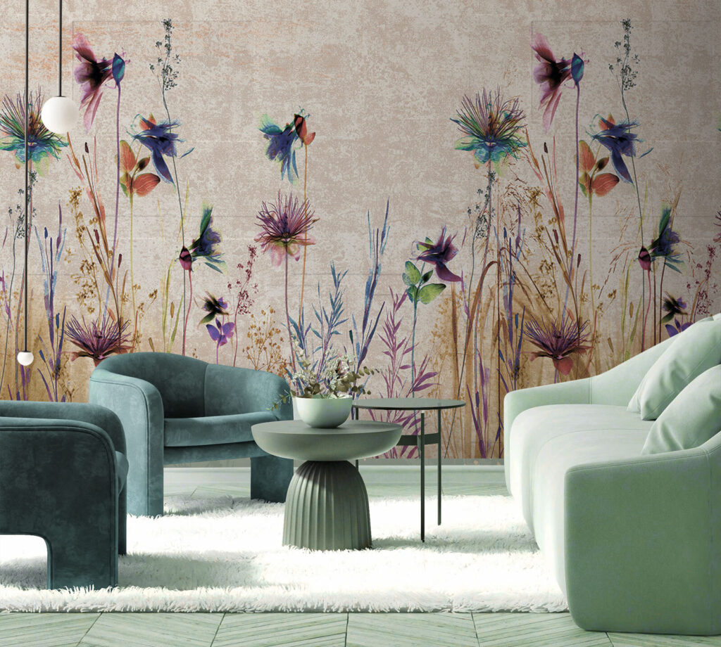 Kleurrijke bloemen in een sereen landschap — interieur 3
