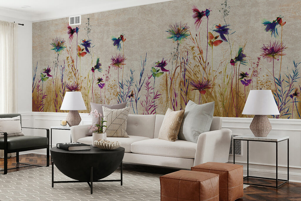 Kleurrijke bloemen in een sereen landschap — interieur 5