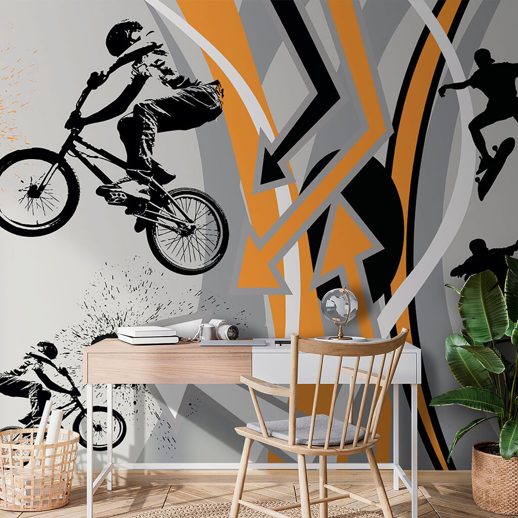 Sprong langs oranje lijnen — interieur 3