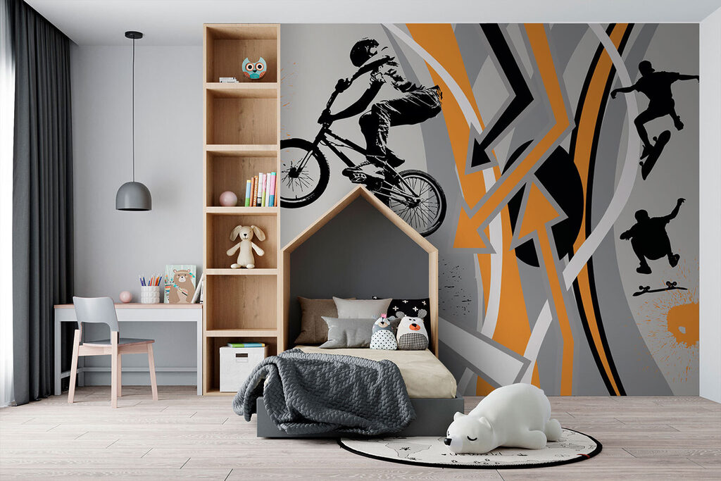 Sprong langs oranje lijnen — interieur 4