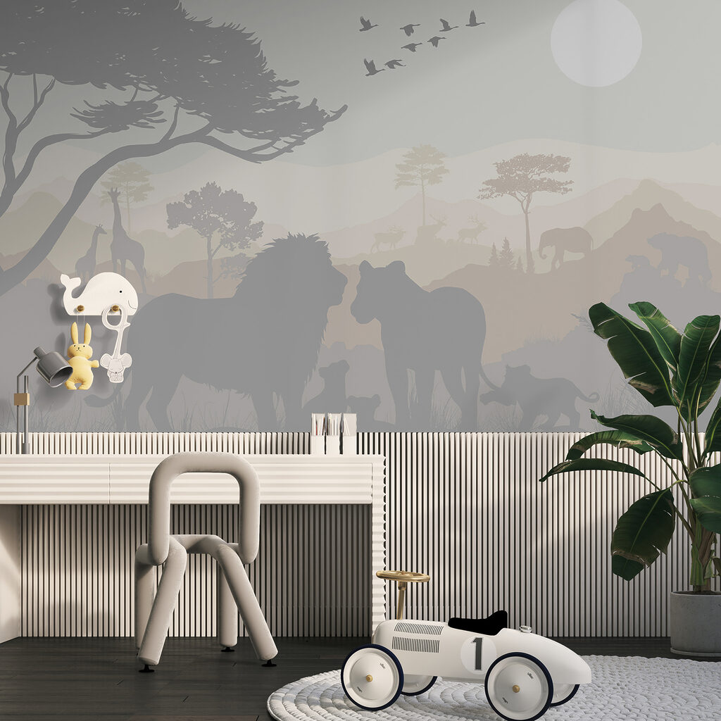 Groep dieren in een landschap — interieur 4