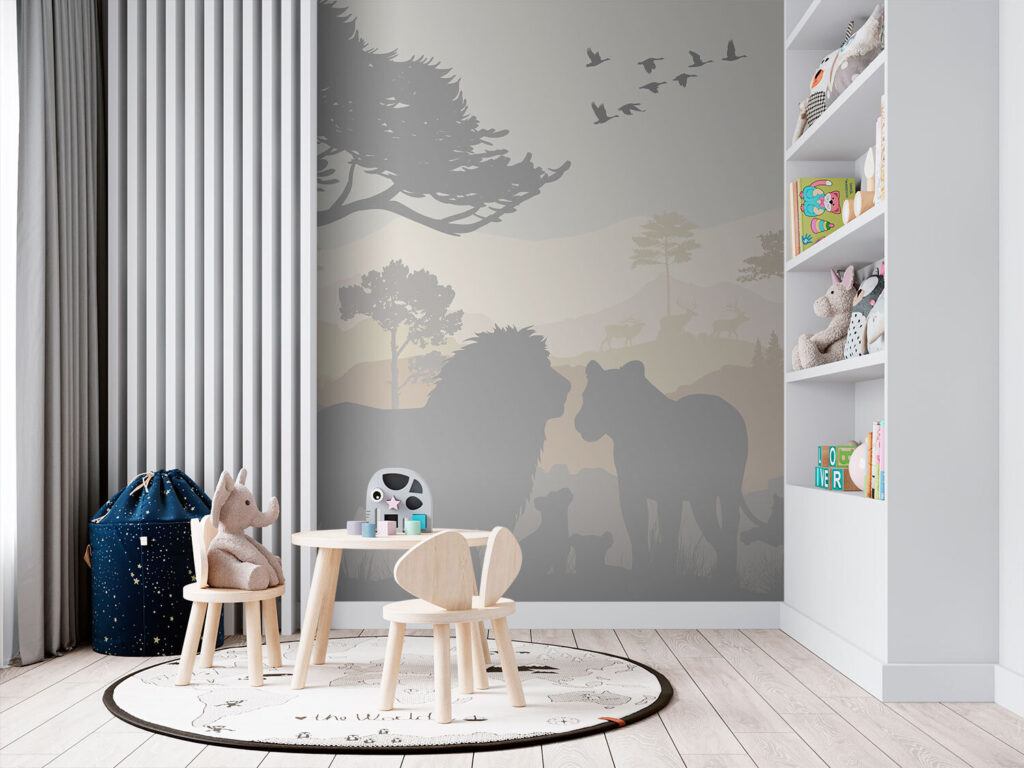 Groep dieren in een landschap — interieur 3