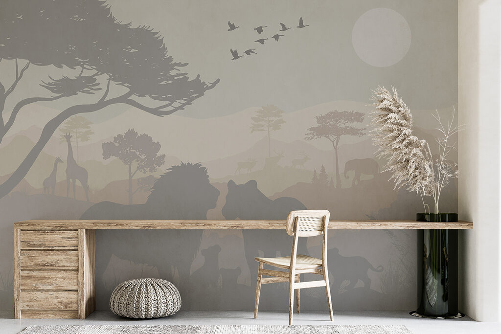 Groep dieren in een landschap — interieur 5