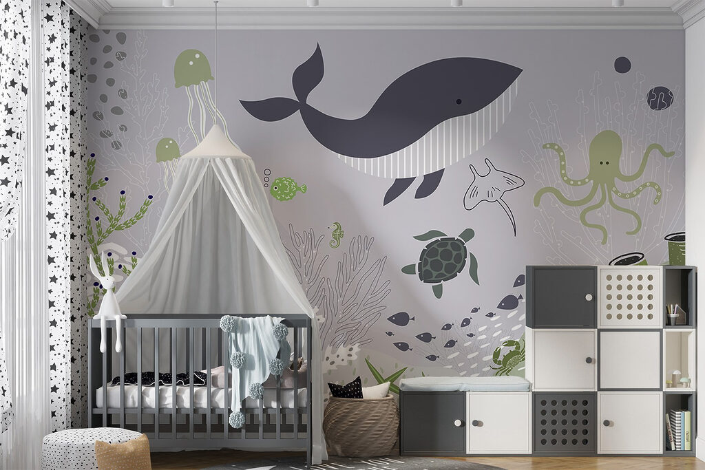 Een zeeleven met een walvis en schildpadden — interieur 3