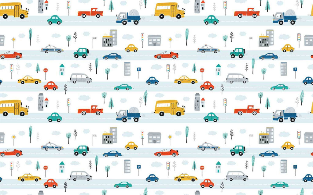 Patroon van auto's en vrachtwagens — volledig ontwerp