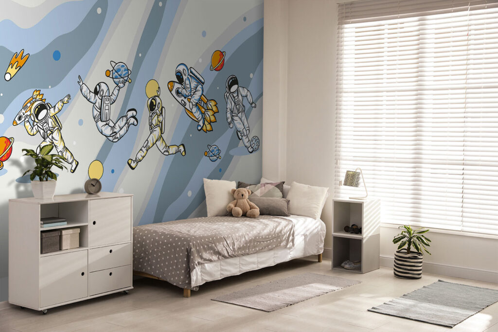 Groep astronauten in de ruimte — interieur 3