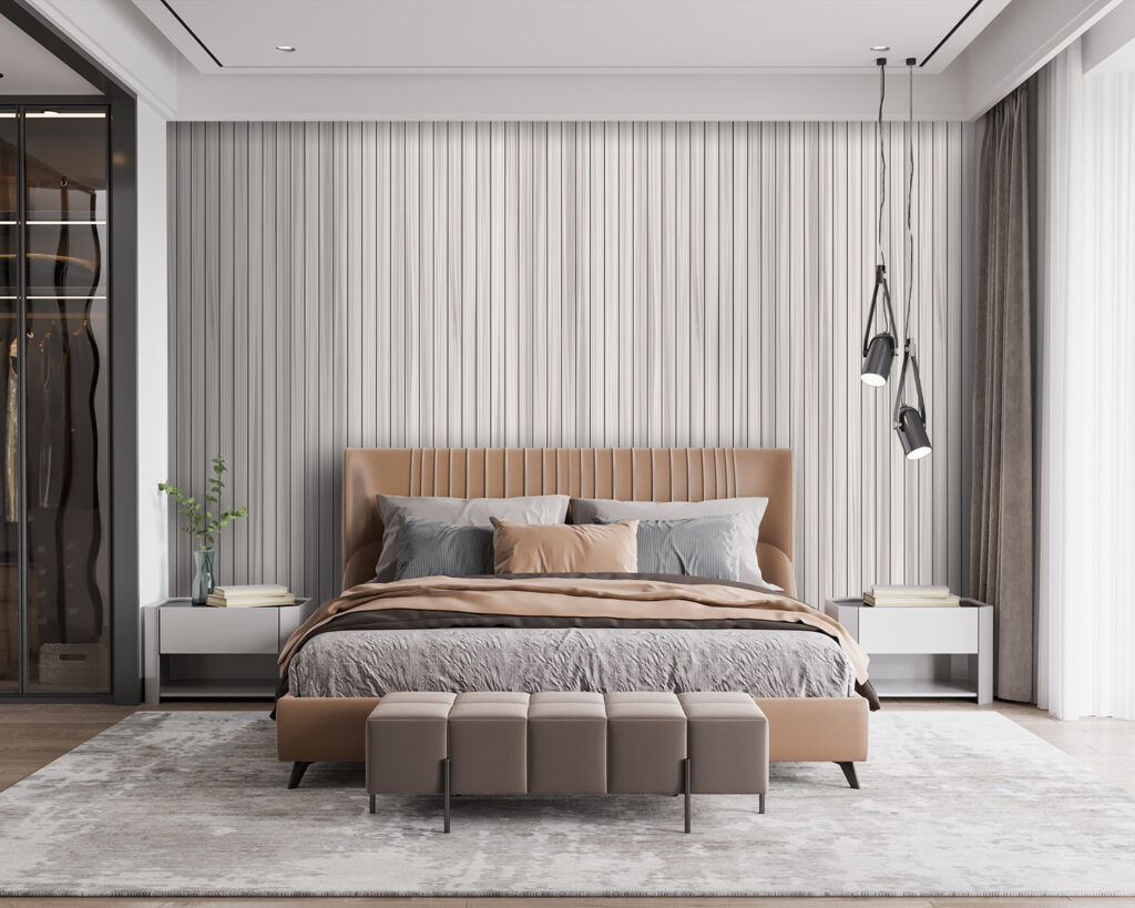 Verticale strepen op grijs — interieur 2