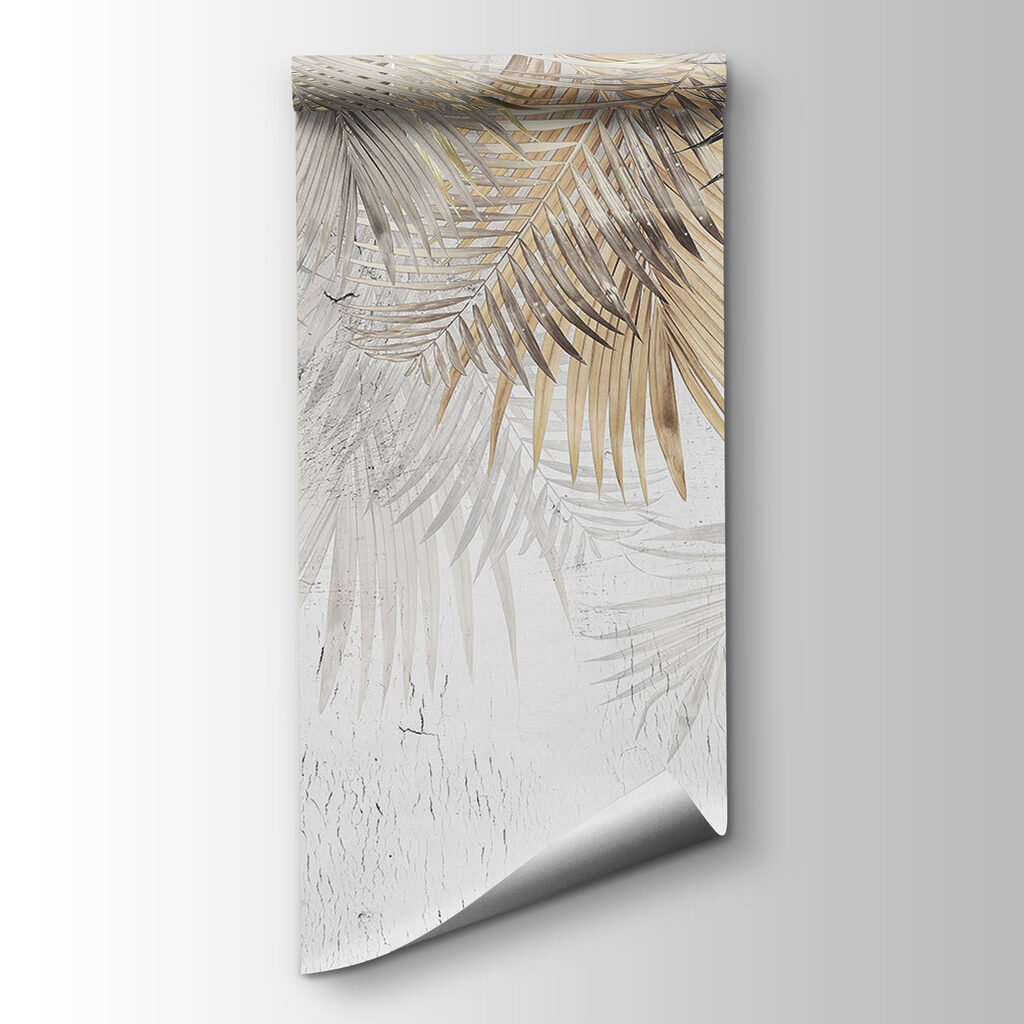 Gouden palmtakken boven wit — productweergave
