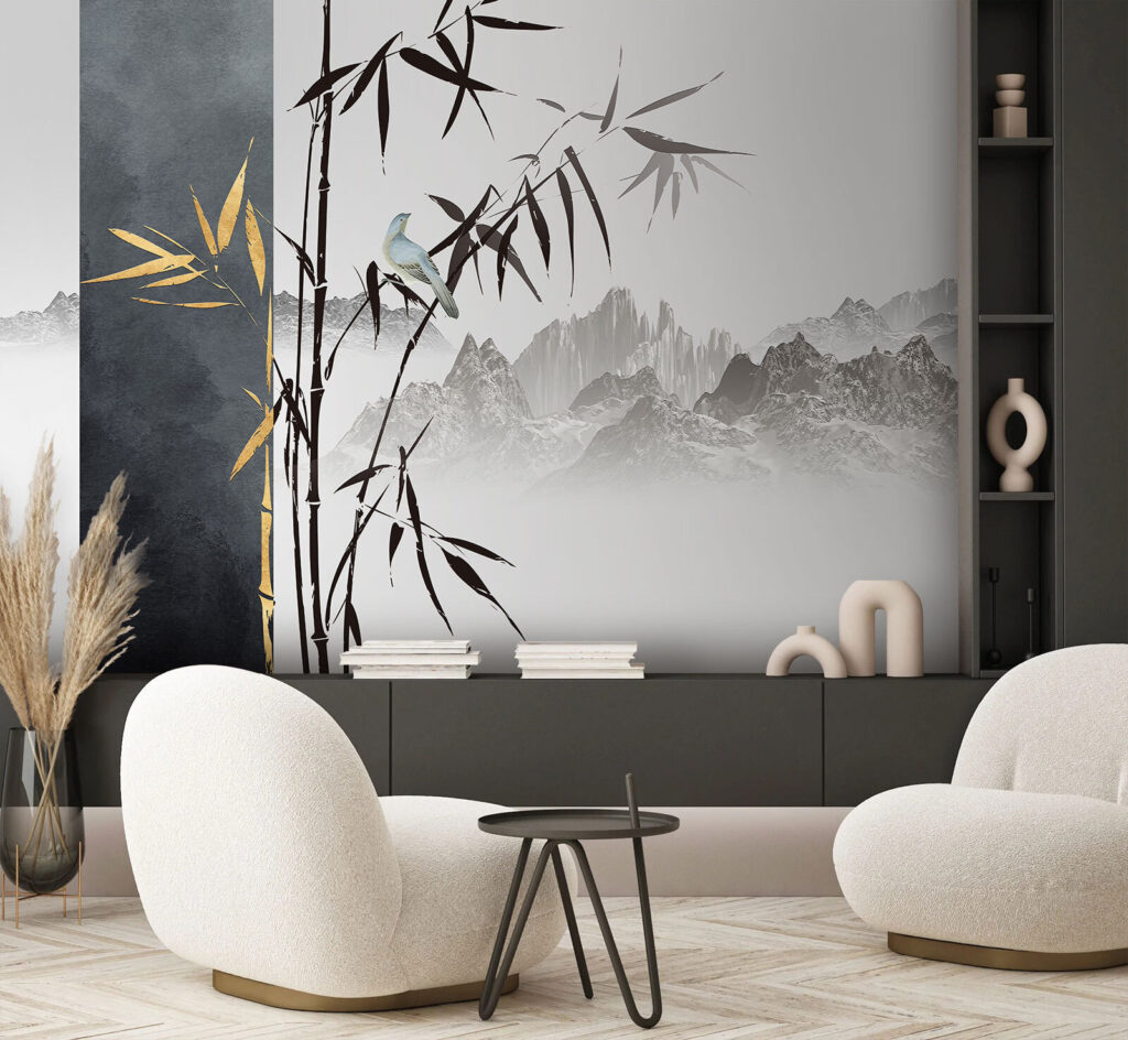 Bamboe naast verre berglijnen — interieur 1