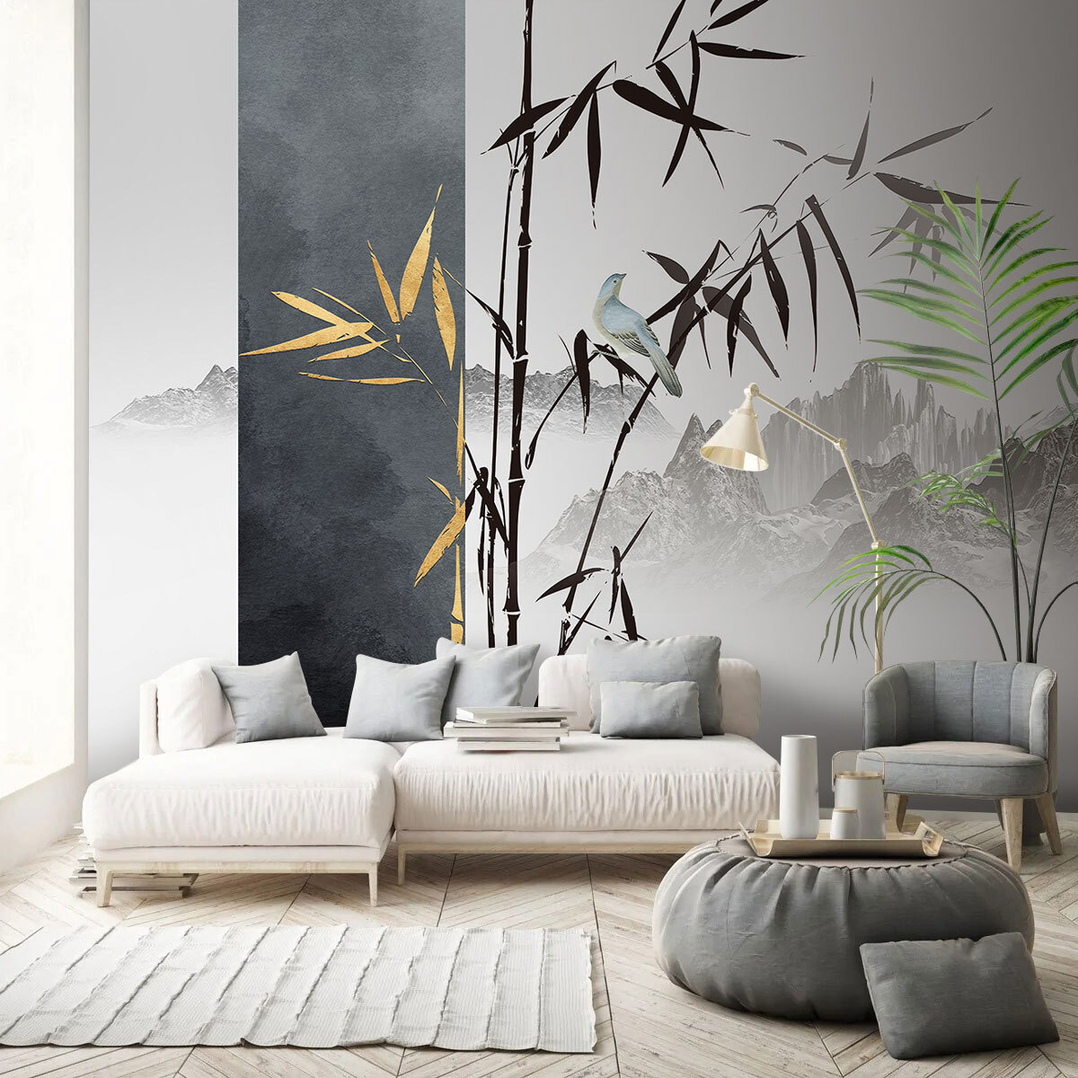Bamboe naast verre berglijnen — interieur 3