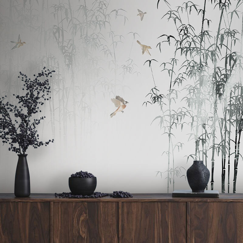 Vogels tussen mistige bamboe — interieur 2