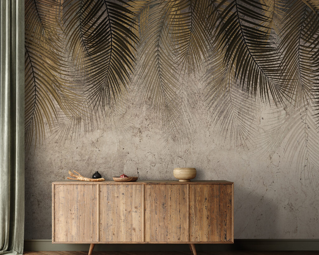 Elegante palmbladeren op een zachte achtergrond — interieur 3