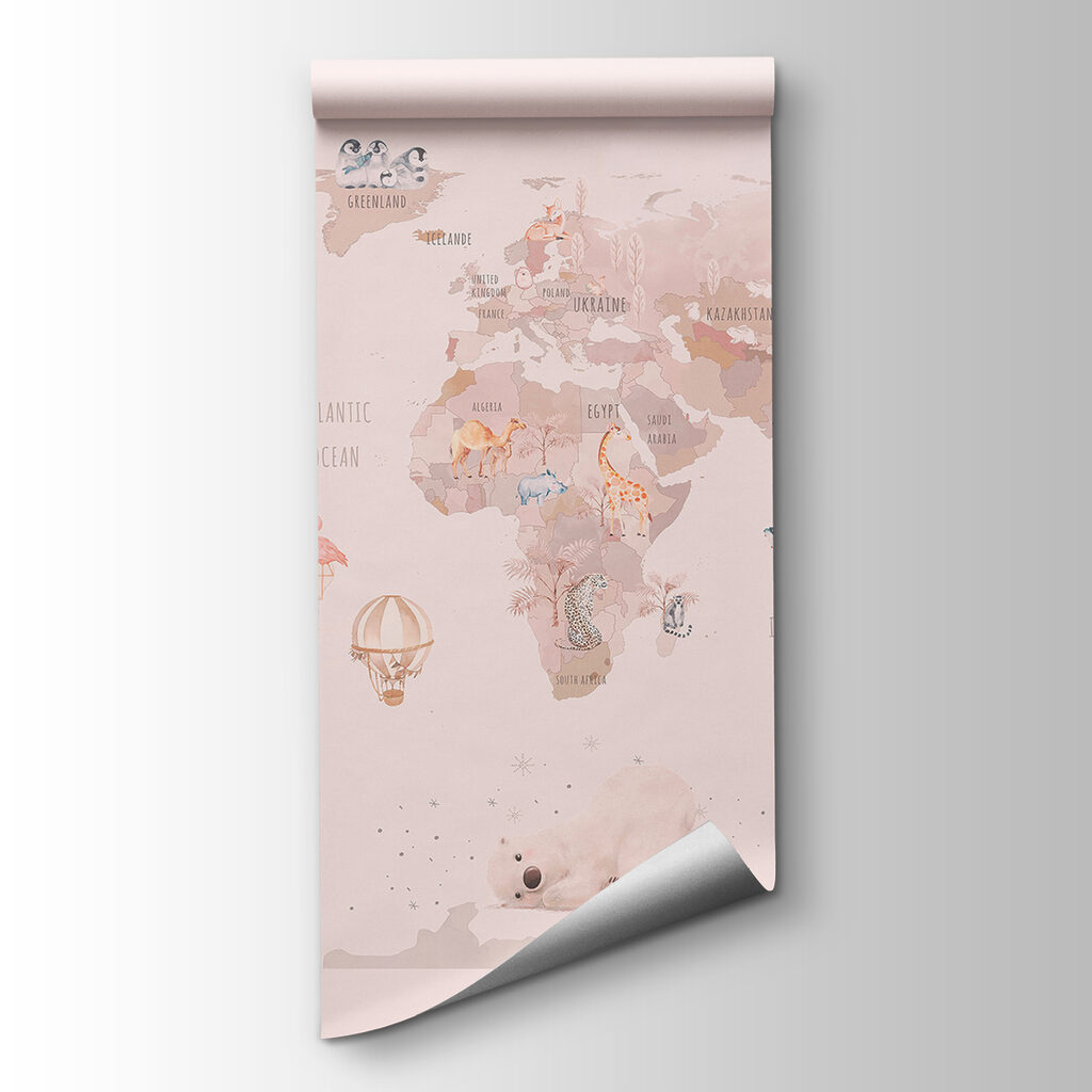 Roze routes over wereldkaarten — productweergave