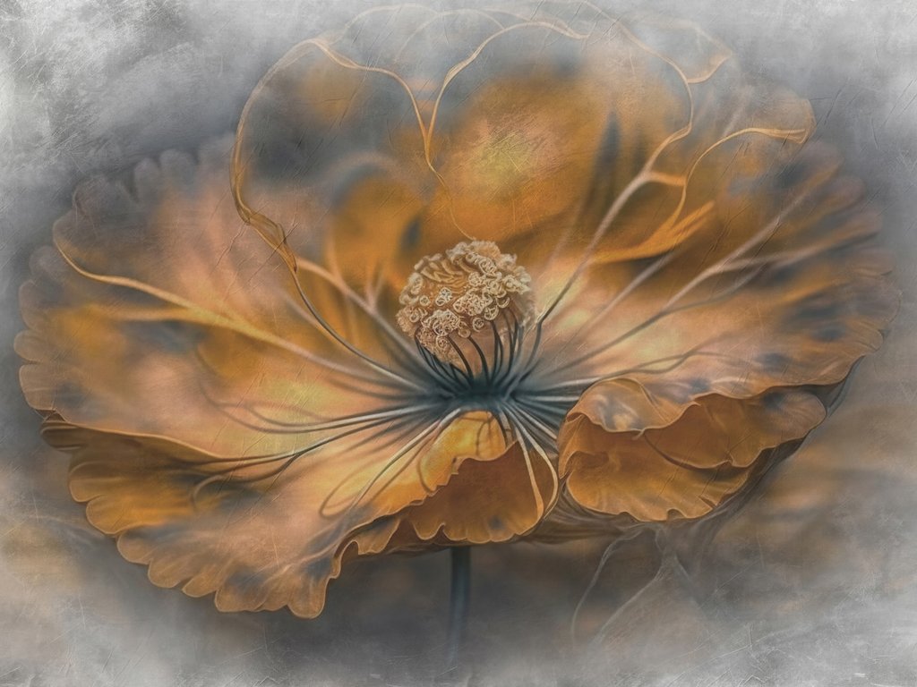Een bloem in amberlicht — volledig ontwerp