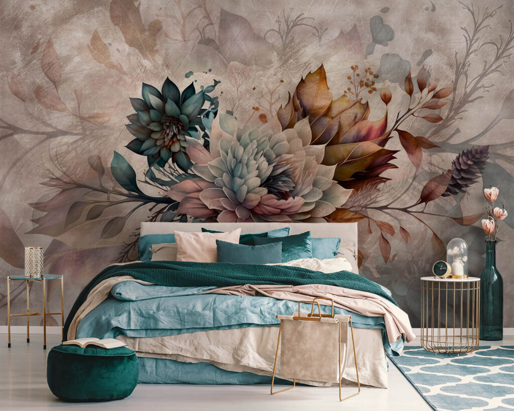 Schilderij van bloemen en bladeren — interieur 2