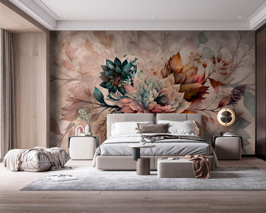 Schilderij van bloemen en bladeren — interieur 3