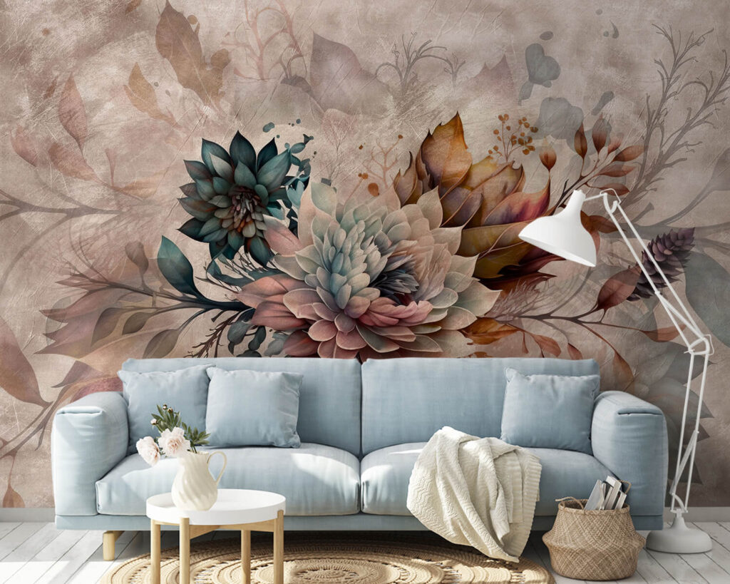 Schilderij van bloemen en bladeren — interieur 4