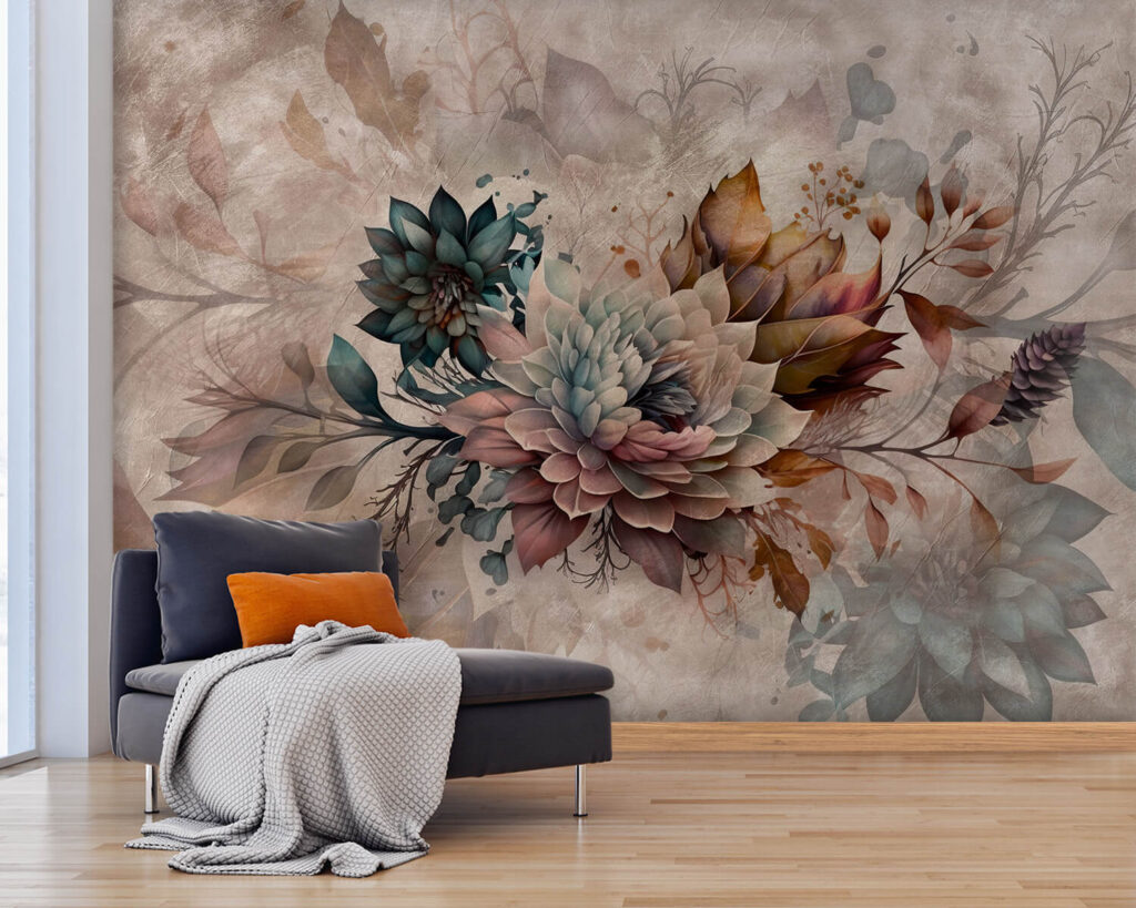 Schilderij van bloemen en bladeren — interieur 5