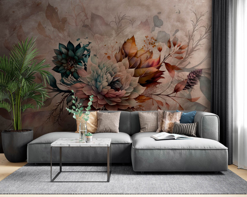 Schilderij van bloemen en bladeren — interieur 7