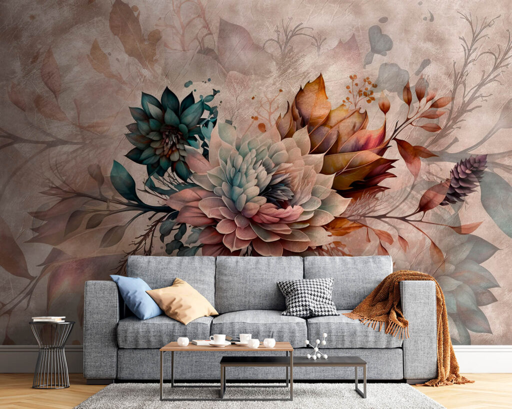 Schilderij van bloemen en bladeren — interieur 8