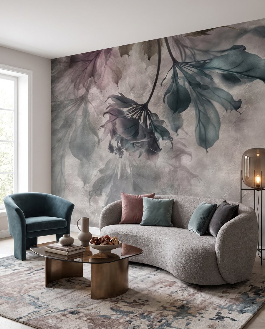 Hangende bladeren in verfwolken — interieur 3