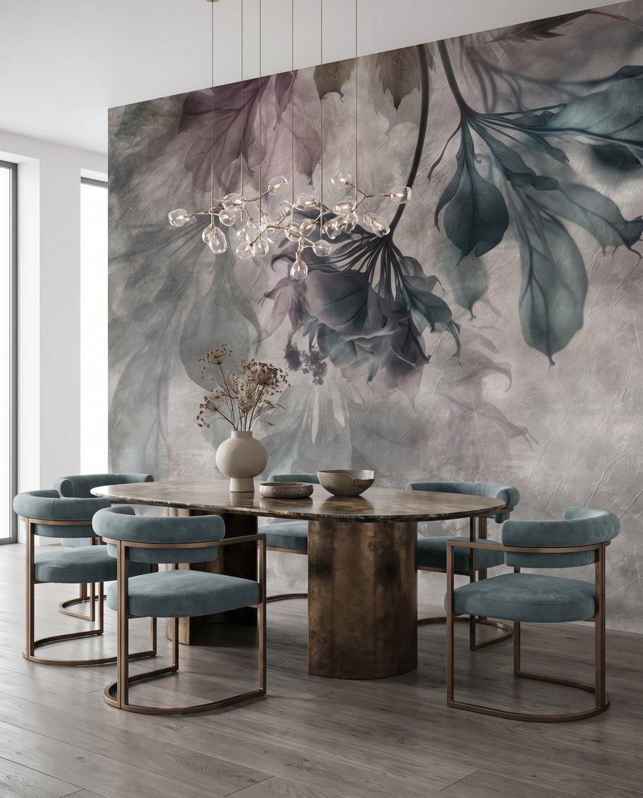 Hangende bladeren in verfwolken — interieur 5