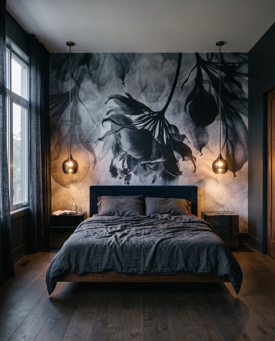 Hangende bladeren in verfwolken — interieur 2