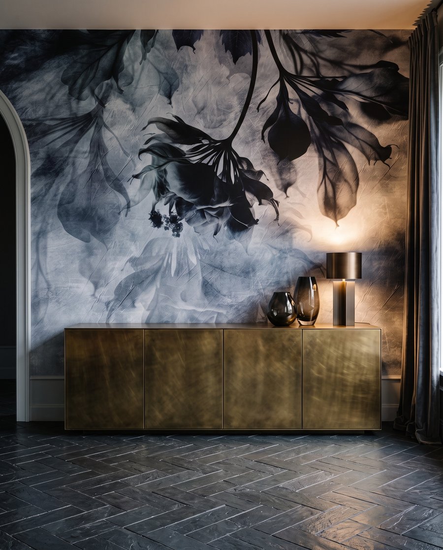 Hangende bladeren in verfwolken — interieur 4