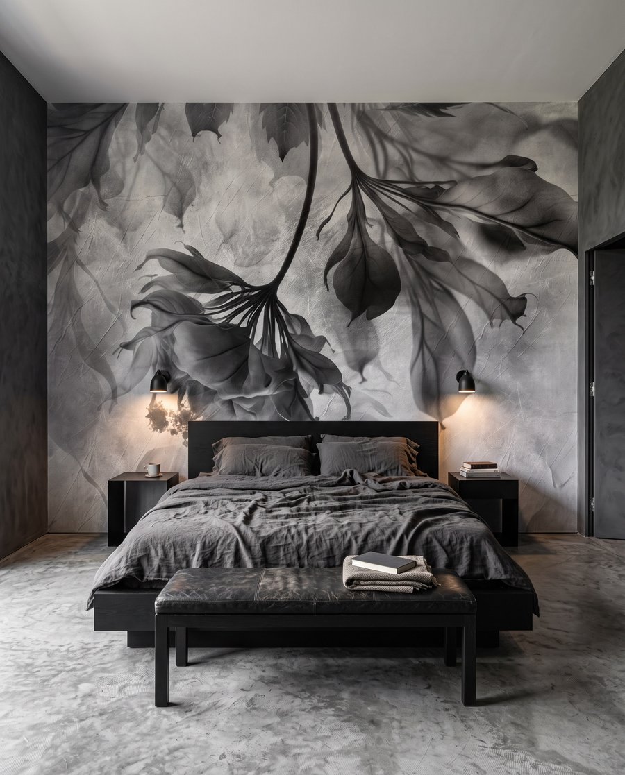 Hangende bladeren in verfwolken — interieur 1