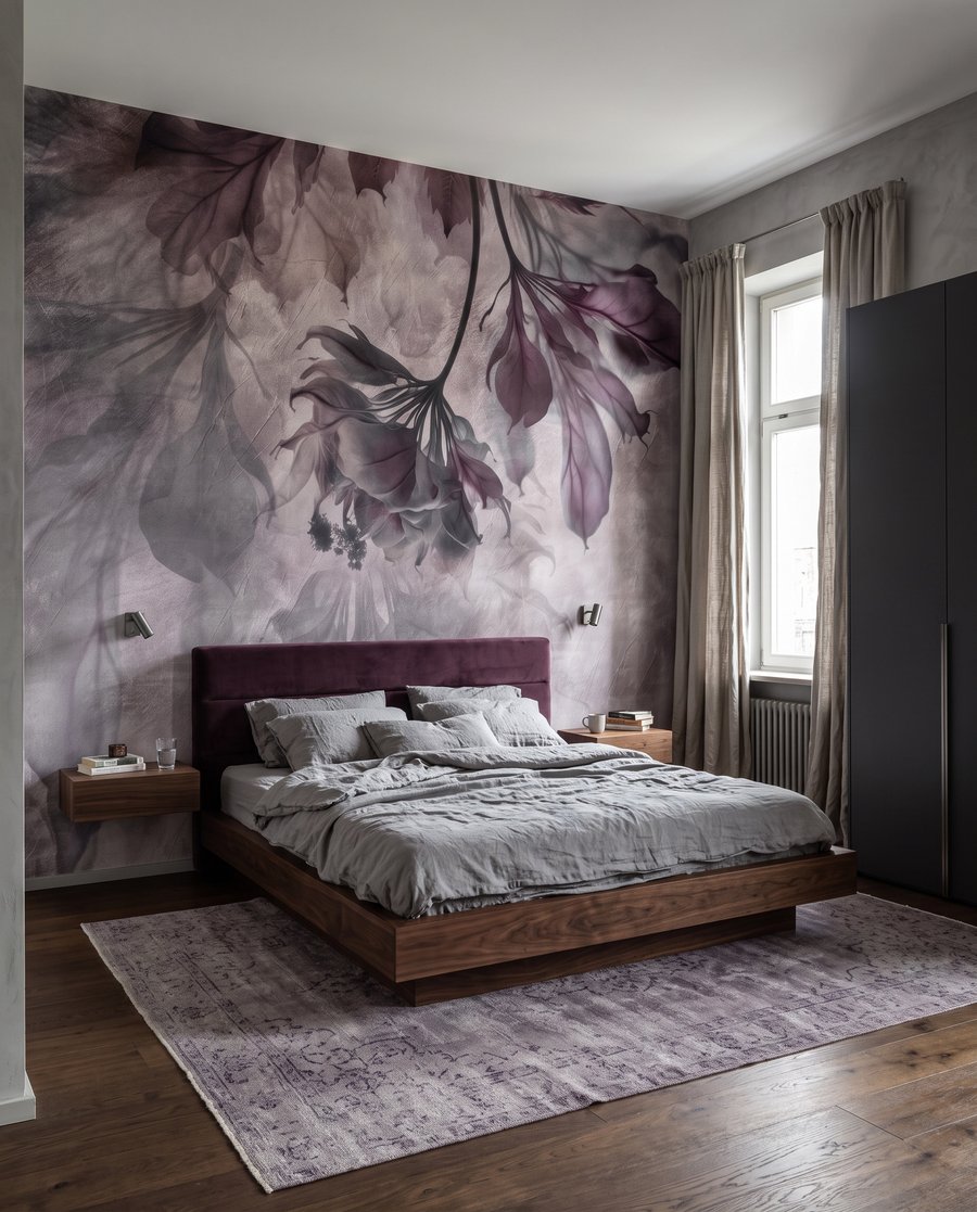 Hangende bladeren in verfwolken — interieur 2