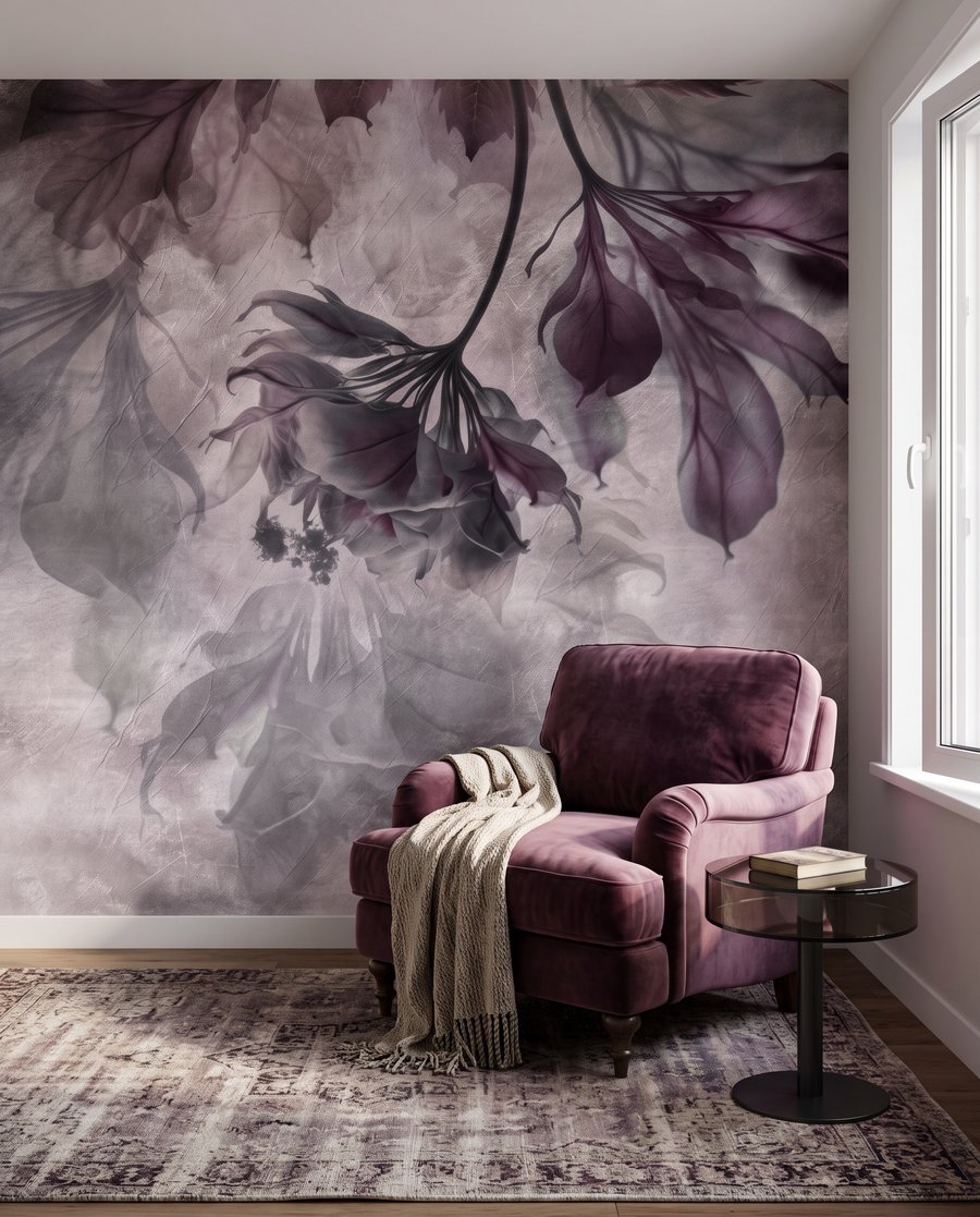 Hangende bladeren in verfwolken — interieur 4